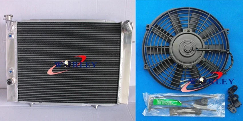 3 Row Aluminum Radiator + Fan for Holden Commodore VB VC VH VK V8 (1979-1985)