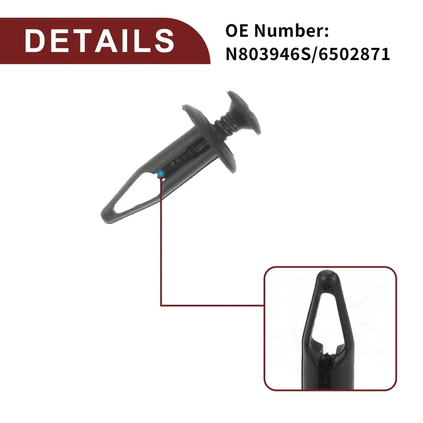 Front Fender Skirt Clips for Chrysler 200, Pacifica (2011-2014) - 100 Pcs