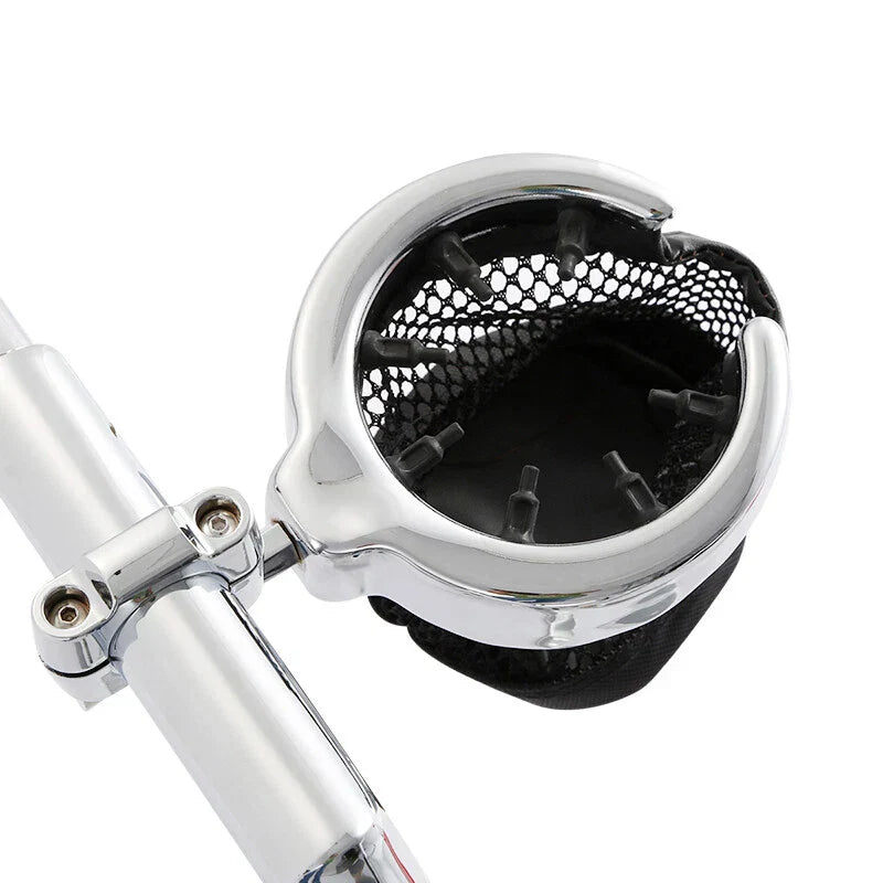 Handlebar Cup Holder for Harley Universal Metal Drink Mesh Basket