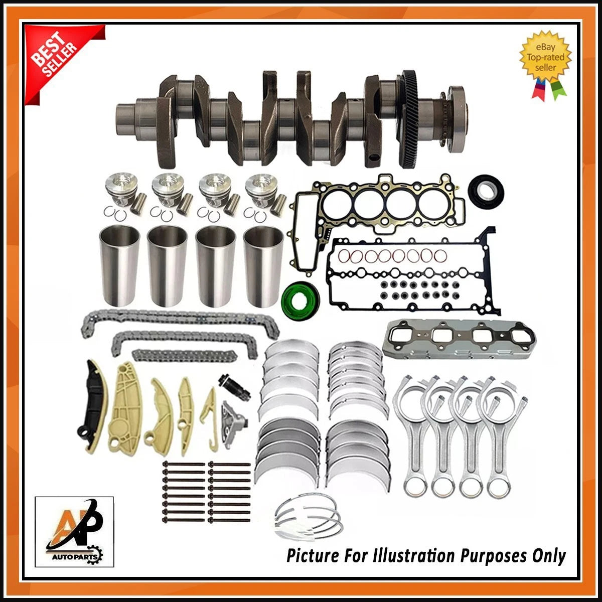 Crankshaft Main Big End Bearings Replacement Kit for Land Rover Range Rover (2013–2021)