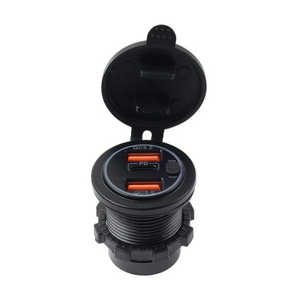 12V 24V Dual USB Fast Power Charger Socket for Car Boat