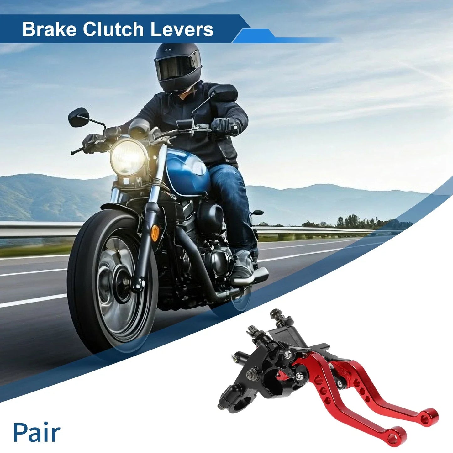 Adjustable Short Brake Clutch Levers for Honda - Solid Red