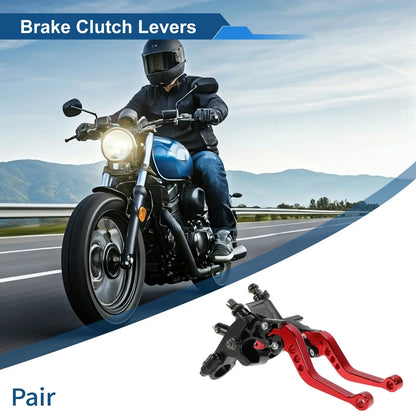 Adjustable Short Brake Clutch Levers for Honda - Solid Red