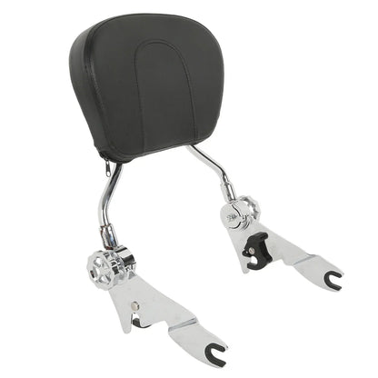 Chrome/Black Adjustable Backrest Sissy Bar for Harley Street Glide (2009-2025)