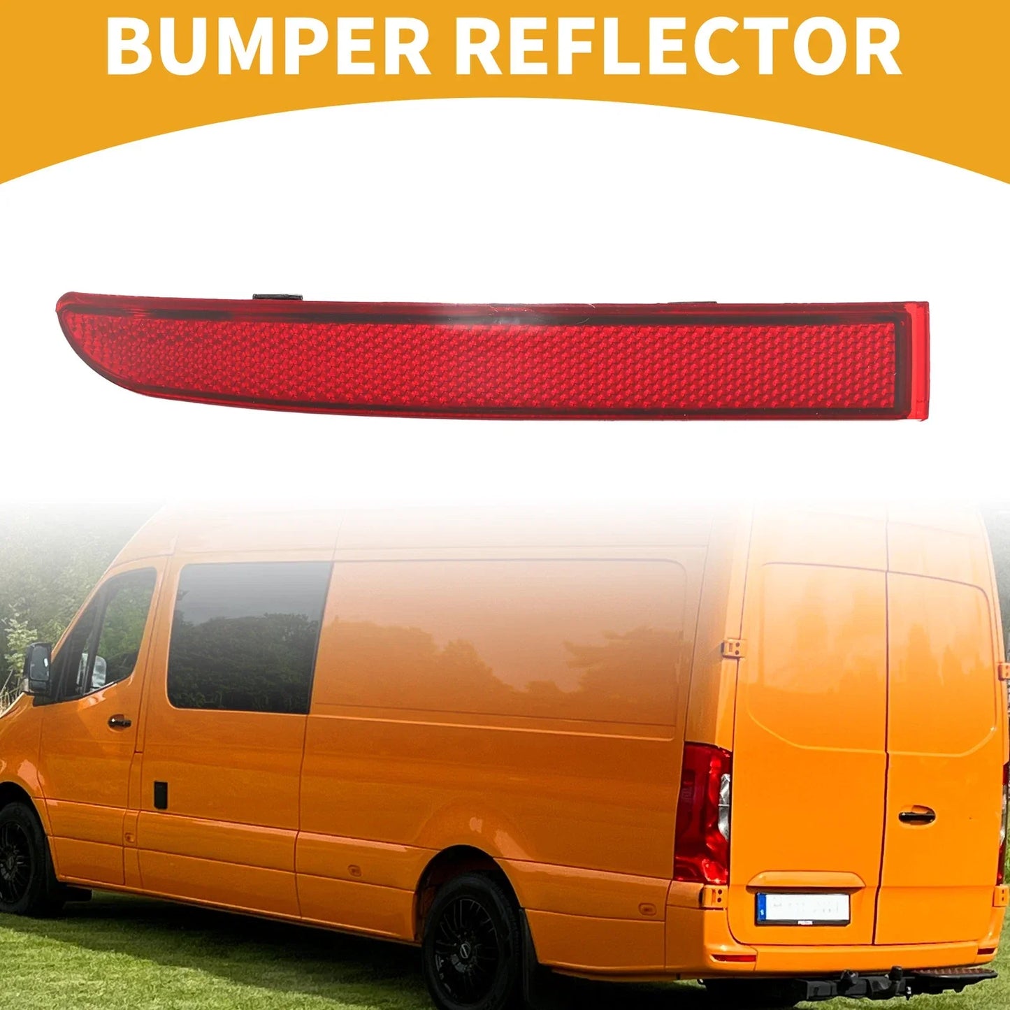 Rear Left Bumper Reflector for Mercedes Sprinter 1500 (2019-2022) Red