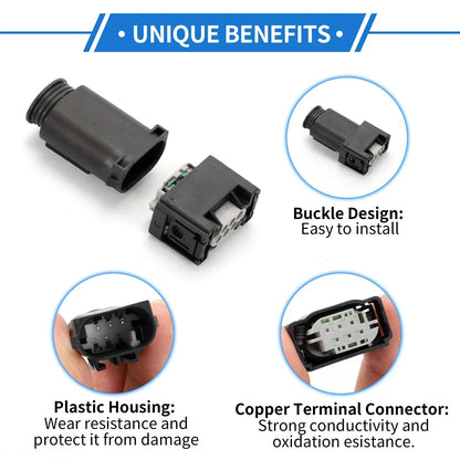 6 Pin Throttle Connector Plug for Mercedes-Benz & BMW - 2 x Black Connectors