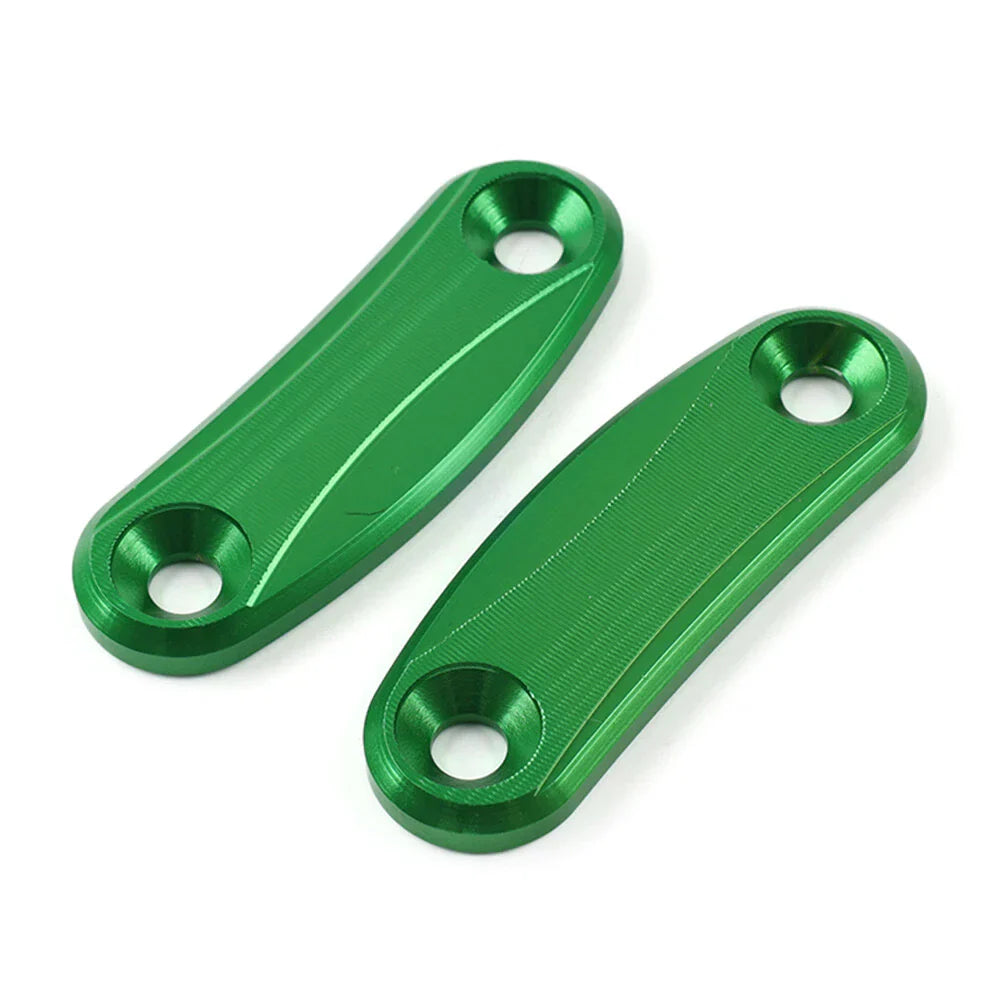 Green Mirror Block Off Base Plates for Kawasaki ZX-10R (2011-2015)