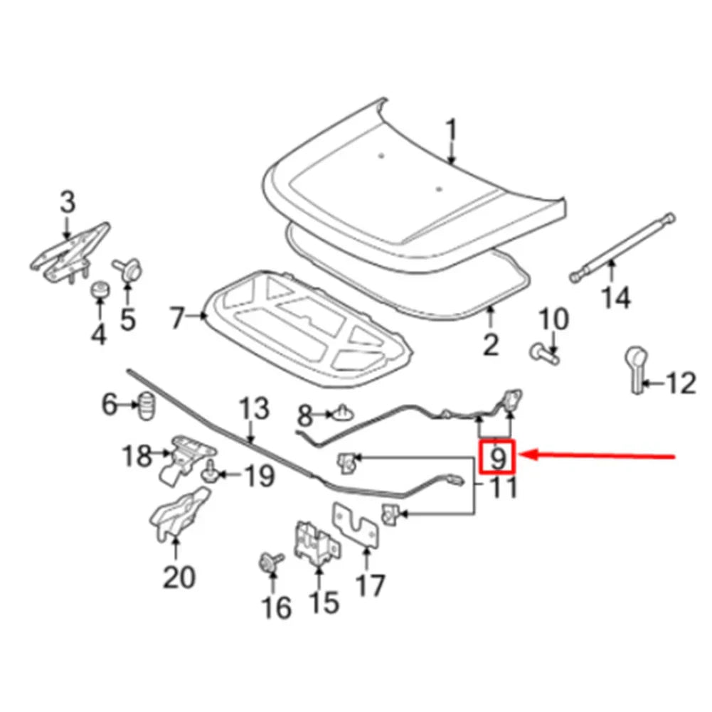 Hood Release Cable for Land Rover Discovery 4, Range Rover Sport (2010-2016)