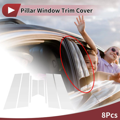Door Pillar Window Trim for Chevrolet Onix Silver Tone Front Rear (2012-2023)