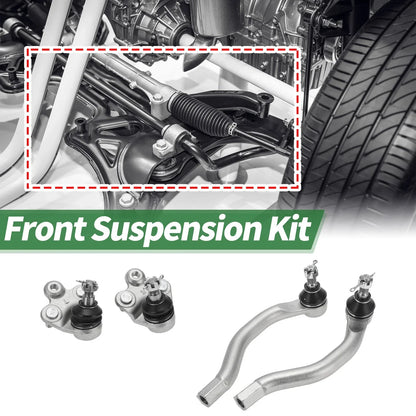4 Pcs Front Suspension Kit Outer Tie Rod Ends Lower Ball Joints for Honda Civic (2006-2011)
