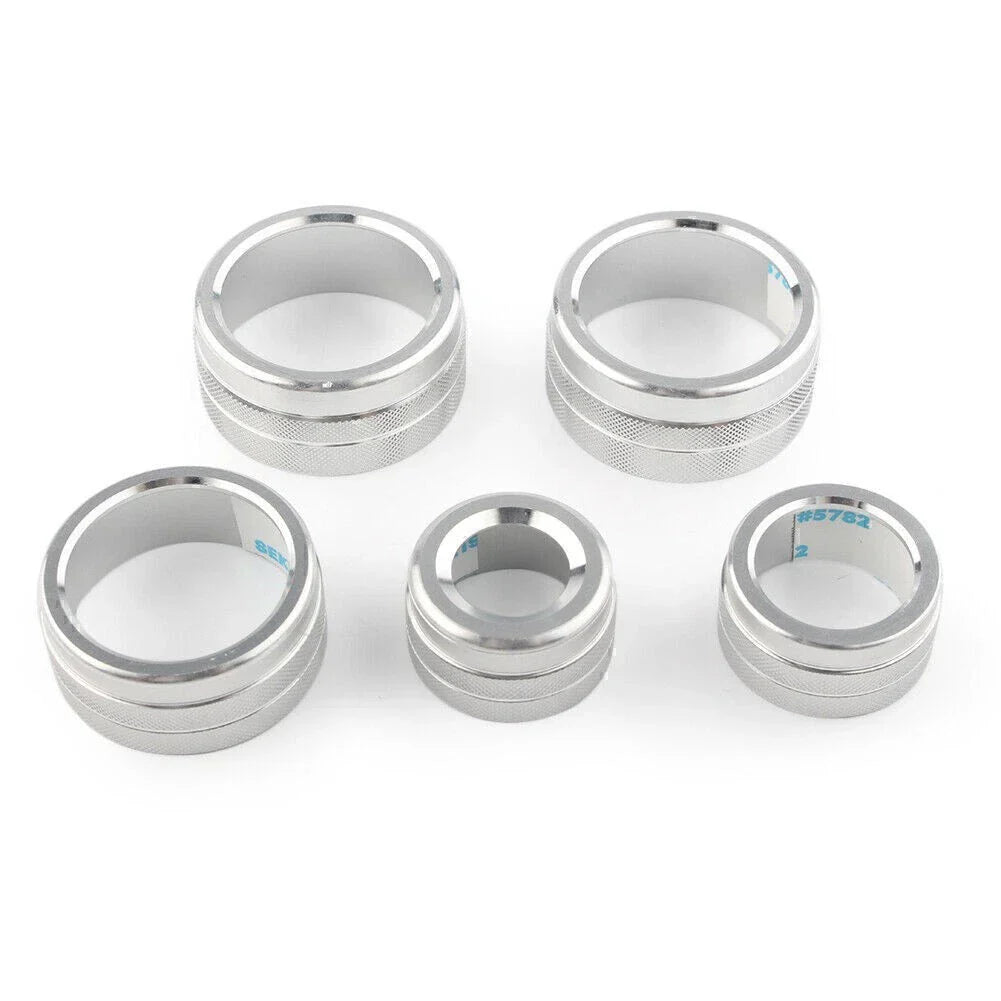 Silver Air Conditioning Audio Button Switch Knob Covers for Toyota Camry (2018)
