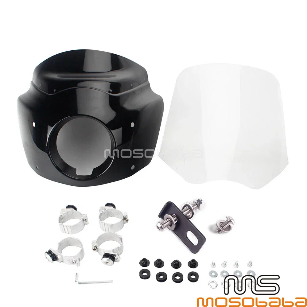 Headlight Fairing + Clear Windshield for Harley Street Bob FXBB FXBBS 2018-23