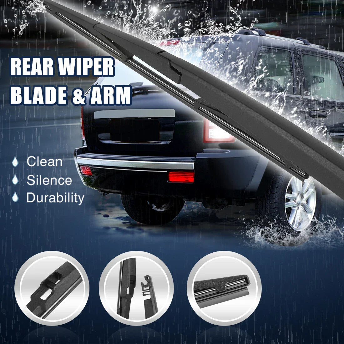 Rear Windshield Wiper Blade Arm Set 14 Inch for Lexus RX400h (2003-2008)