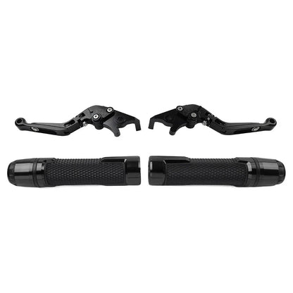 Black Extendable Brake Clutch Levers Grips Set for BMW G310R G310GS (2017-2023)
