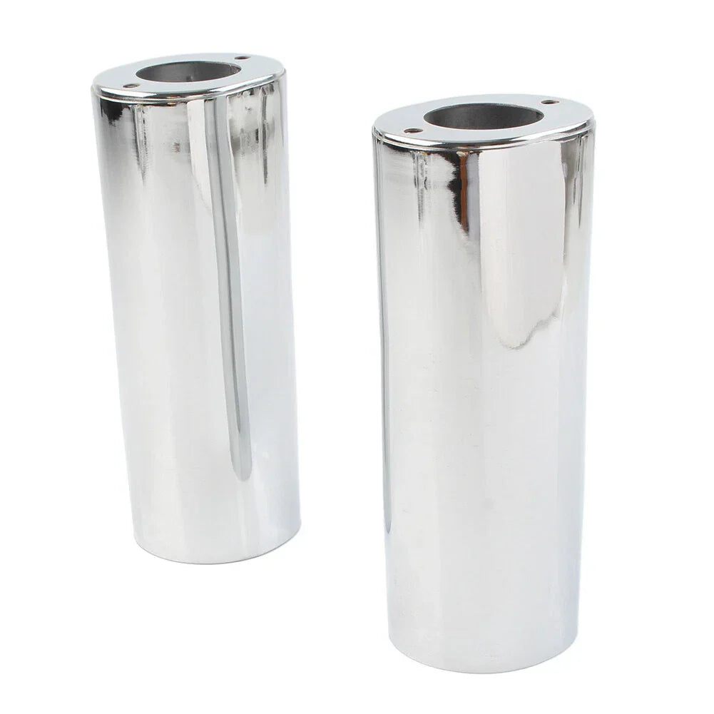 Smooth +2" Extended Fork Slider Covers for Harley Street Glide, Road King, Softail (2006-2023)