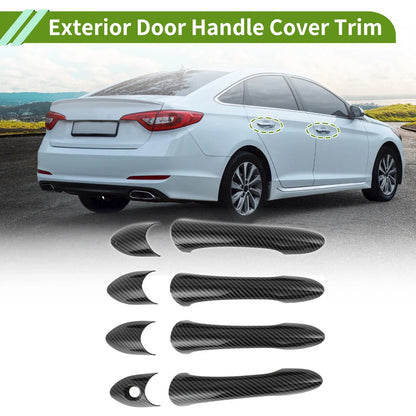 Exterior Door Handle Cover Trim for Hyundai Sonata (2011-2015) Carbon Fiber