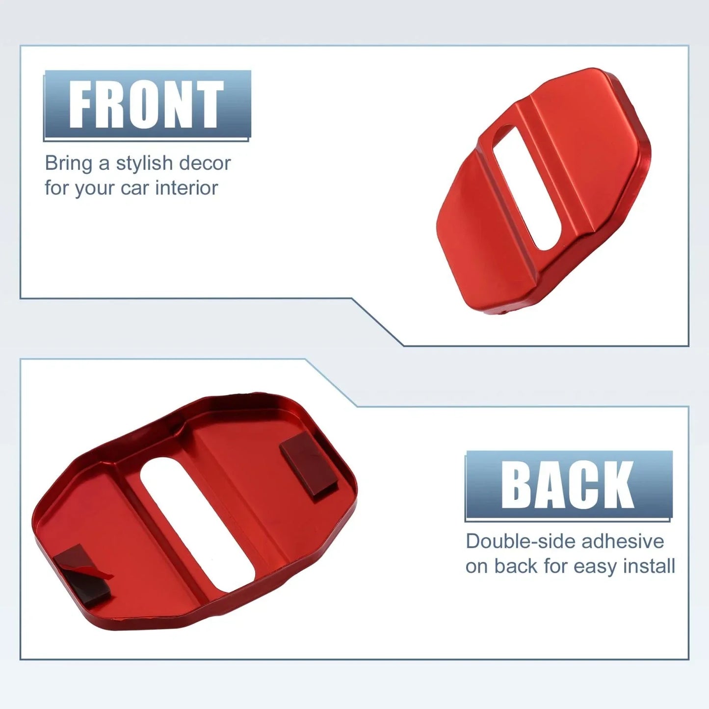 4 x Car Door Lock Latch Covers for Dodge Charger (2020-2023) - Stainless Steel Red