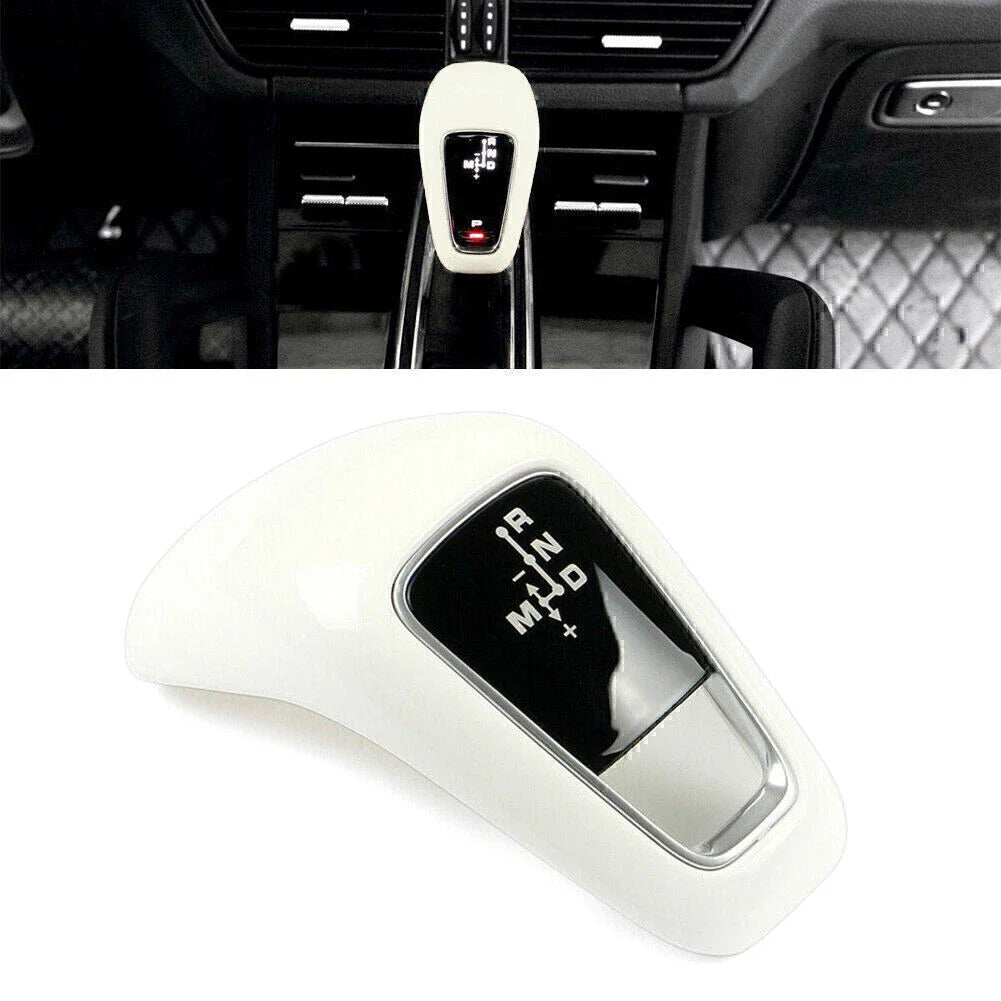 White ABS Gear Shift Knob Cover Trim for Porsche Cayenne (2018-2021)