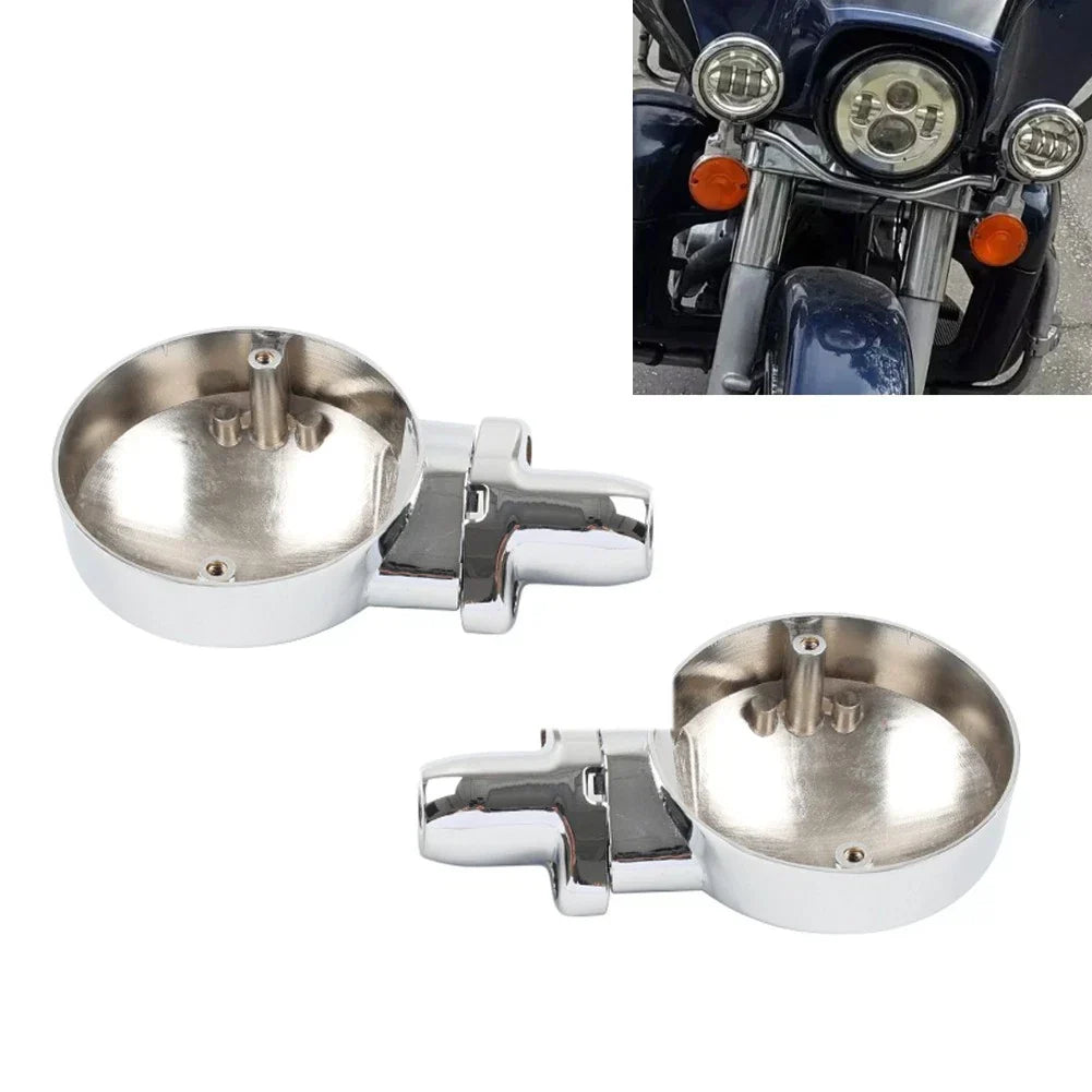 Chrome Front Turn Signal Housing Bracket for Harley Sportster, Street Glide (2004-2023)