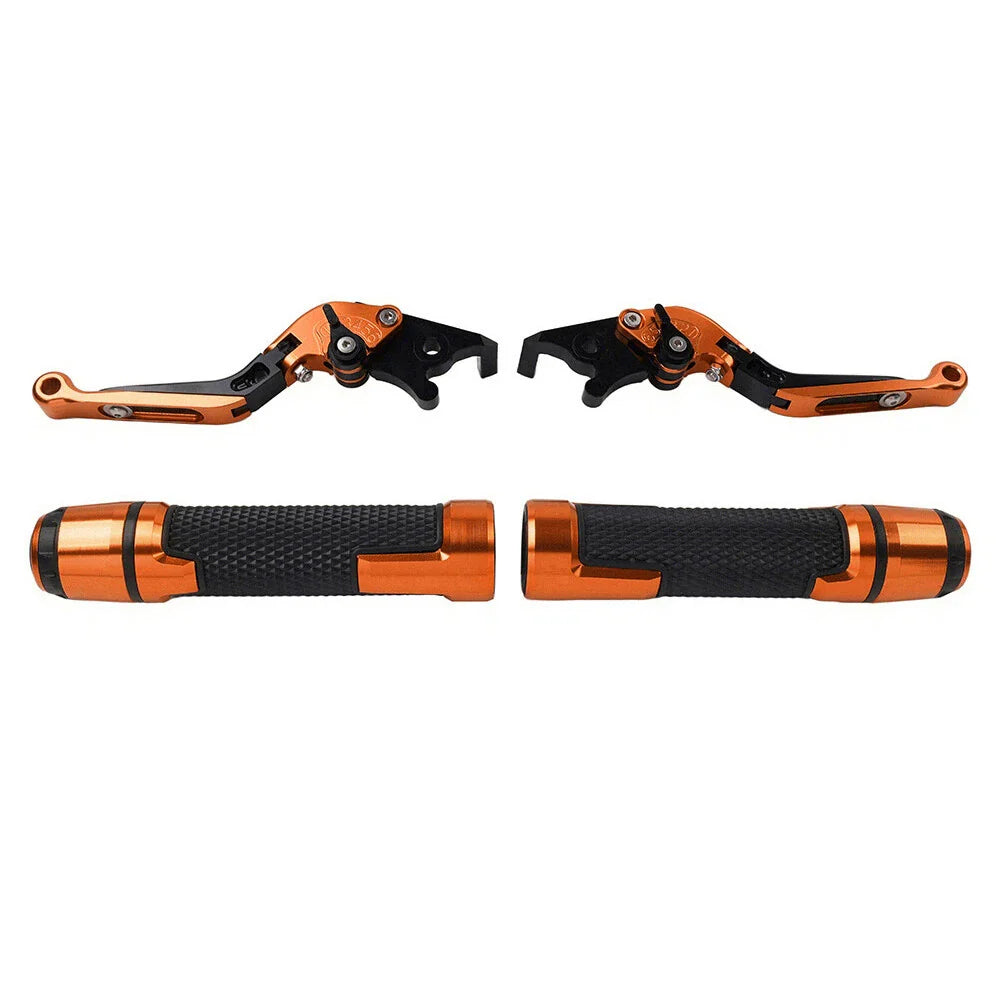 Orange Extendable Brake Clutch Lever Grip Set for Yamaha YZF R1 R6S