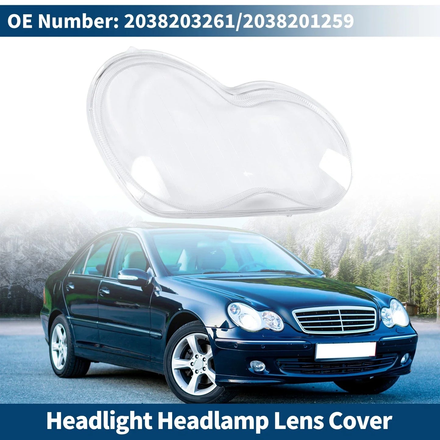 Front Right Headlight Lens Cover for Mercedes-Benz (2003-2009)