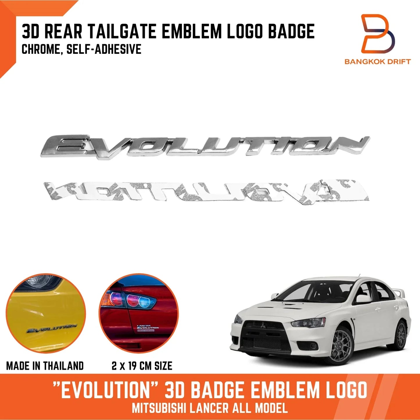 Chrome Tailgate Badge Emblem for Mitsubishi Lancer Galant (2002-2006)