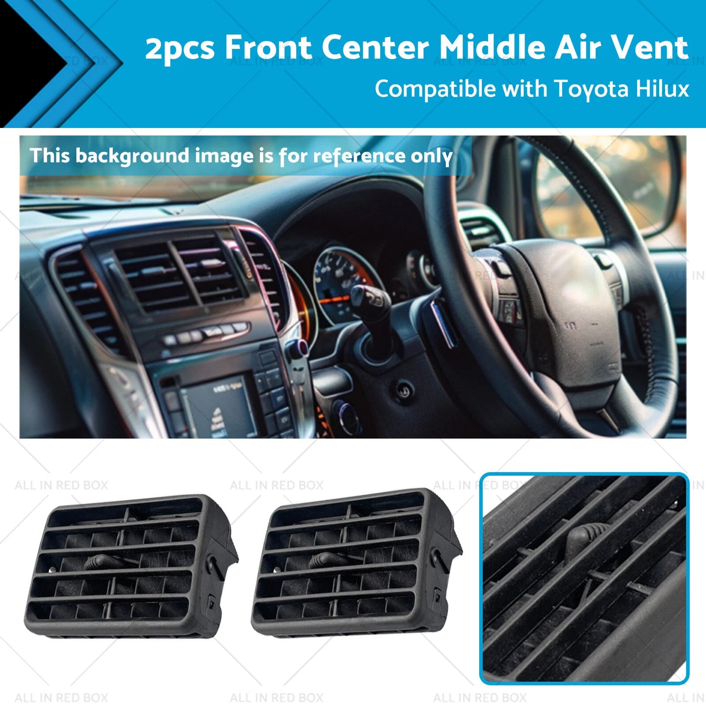 Black Front Center Air Vents for Toyota Hilux (1997-2004)