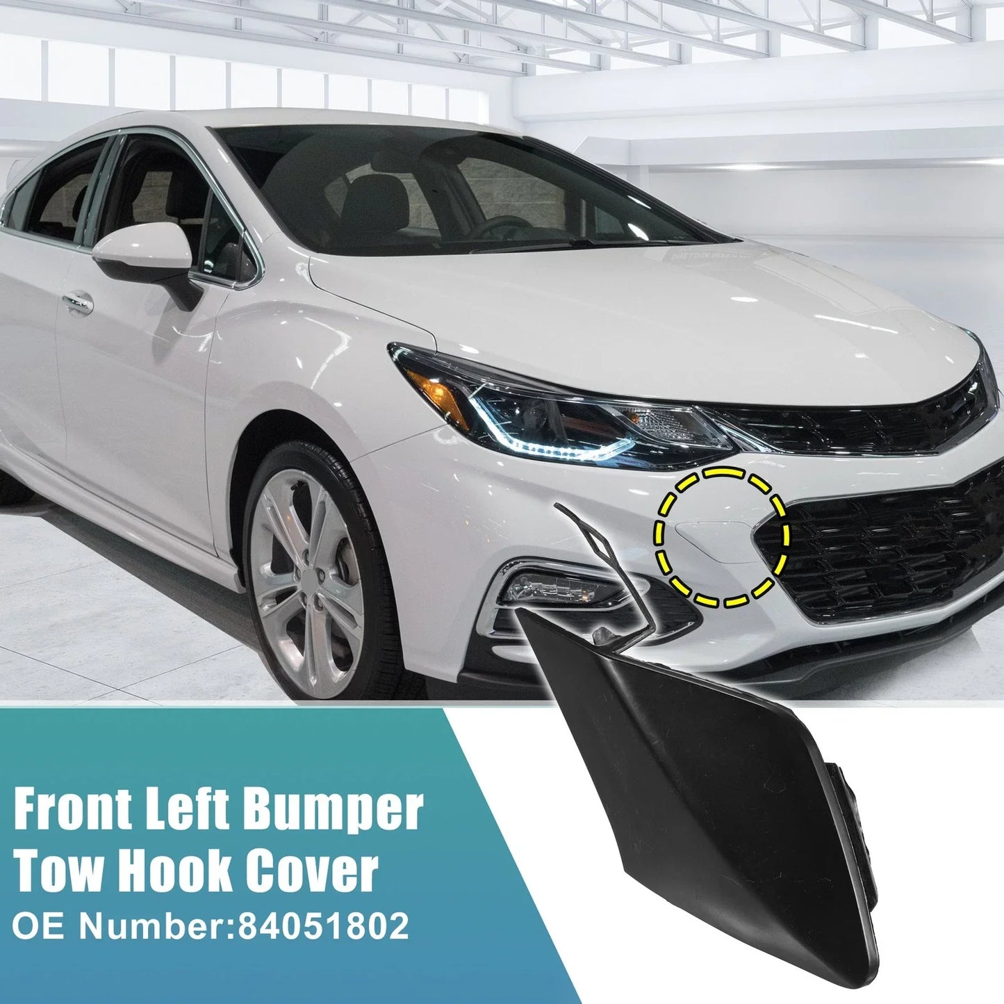 Unpainted Front Right Bumper Tow Hook Cover for Chevrolet (2014-2019)