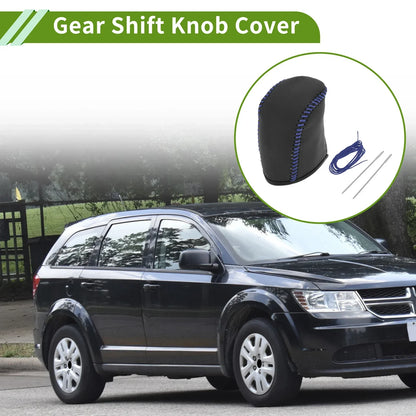 Car Gear Shift Knob Cover for Dodge Journey 2011-2020 - Blue Faux Leather