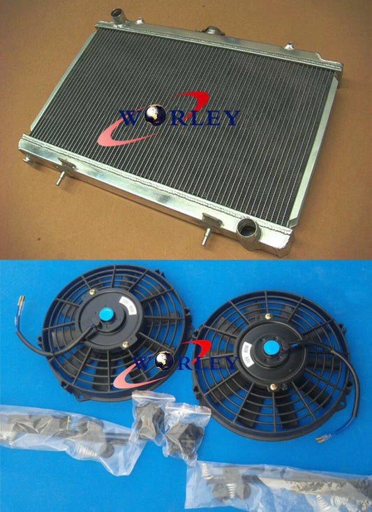 3 Row Aluminum Radiator + 2 Fans for Nissan Silvia S14 S15 240SX 200SX (1995-2002)