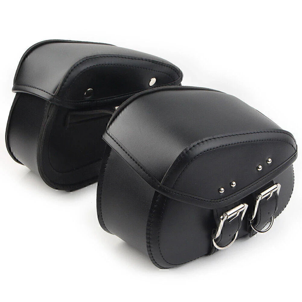 Black PU Leather Saddle Bags for Sportster Dyna Motorcycle