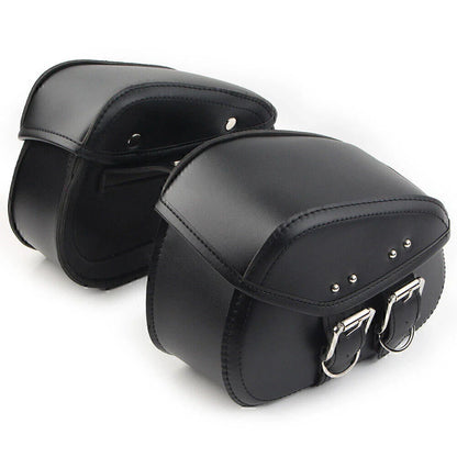 Black PU Leather Saddle Bags for Sportster Dyna Motorcycle