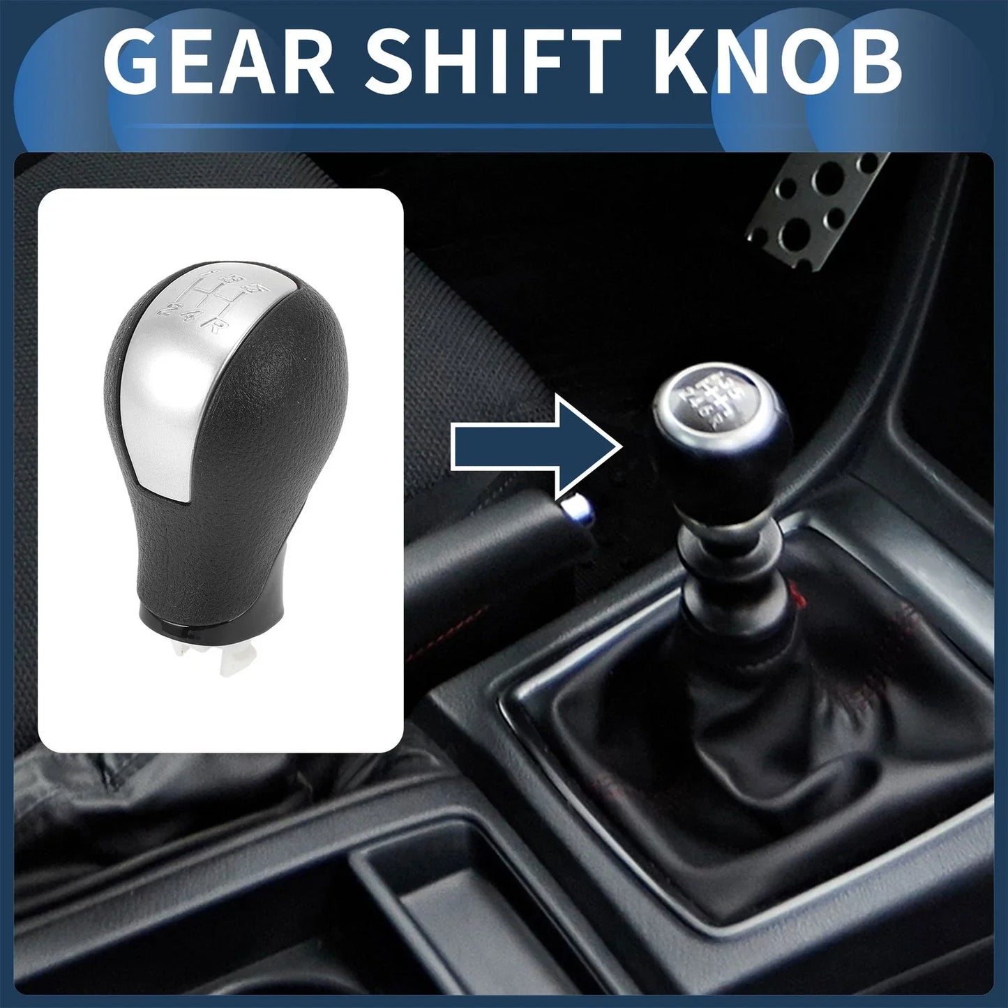 5 Speed Gear Shifter Knob for Honda Civic (2012-2015) - Durable Plastic