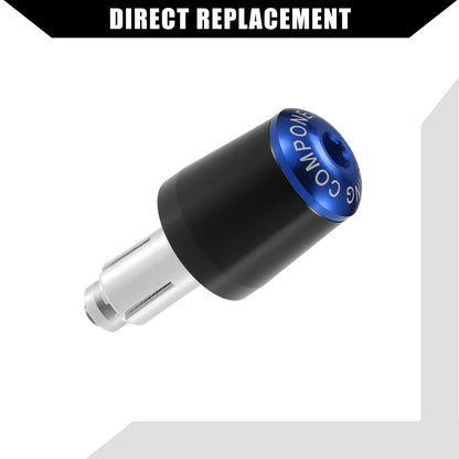 2 x 7/8" Handlebar End Plugs for Honda Motorcycle - Black Blue