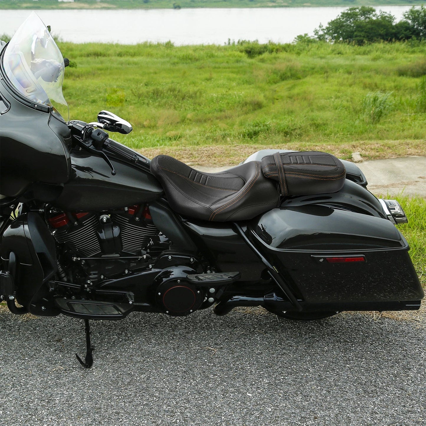 Driver Passenger Gel Seat for Harley Road King Electra Glide (2009-2023)