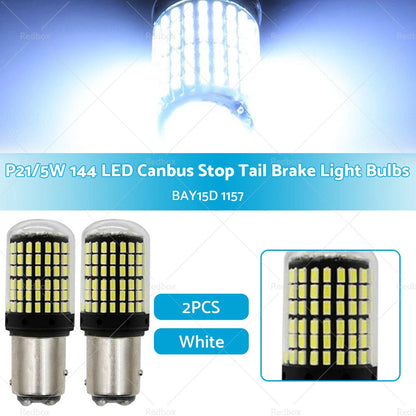 P21/5W BAY15D 1157 144SMD White LED Brake Light Bulbs for Car