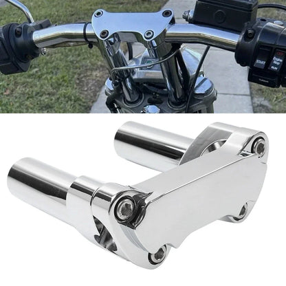 Chrome 4" Risers 1" Handlebar Clamp for Harley Fat Boy, Low Rider, Softail
