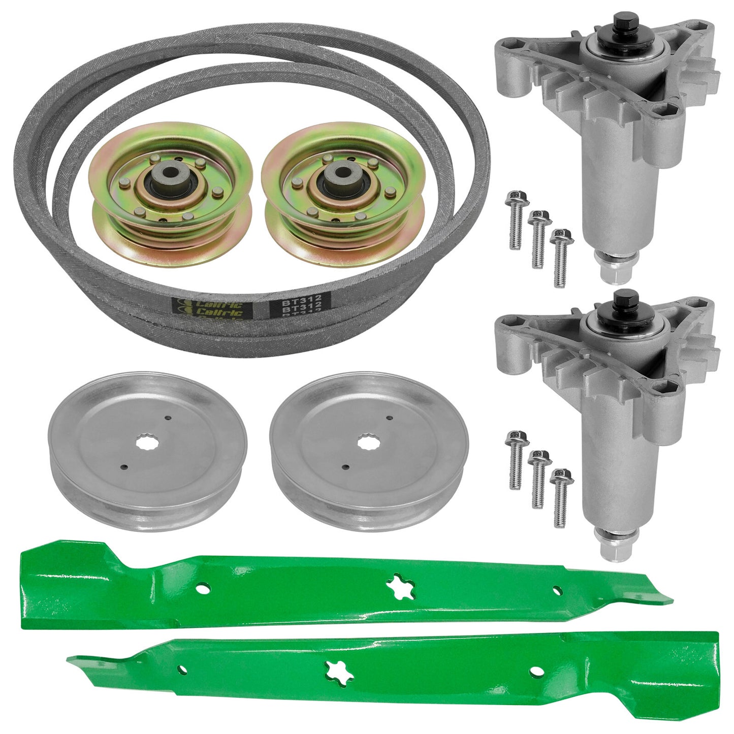Deck Spindle Blade Pulley Belt Kit for Husqvarna LTH130 YTH150 (42 in)