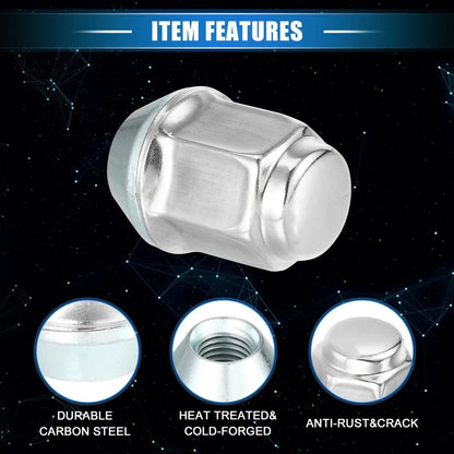 5 Pcs M12x1.5 Wheel Lug Nuts for Ford Focus, Dodge Grand Caravan (2000-2023)