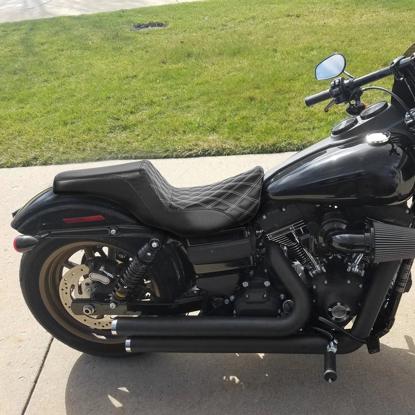 Black Gel Seat for Harley Dyna Low Rider FXDL (2006-2017)