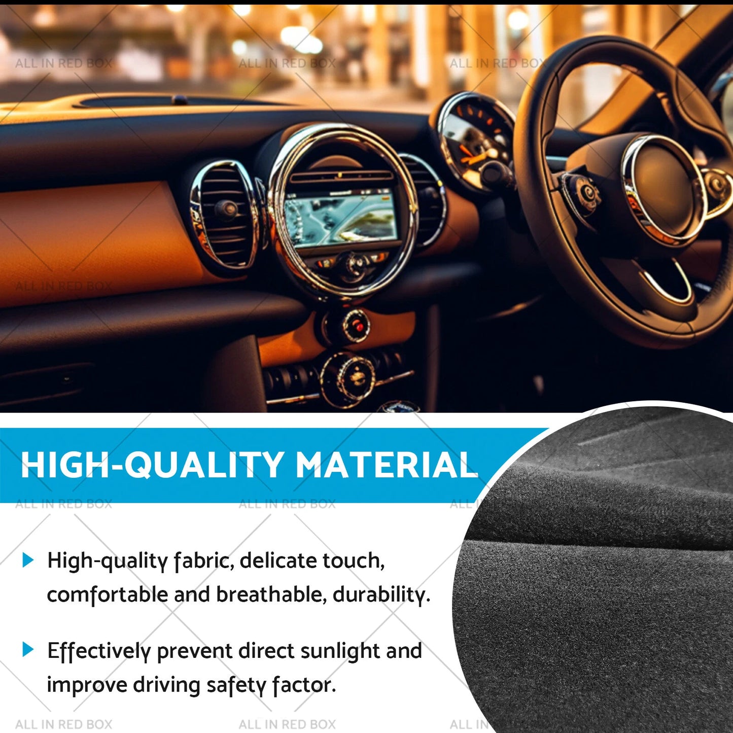 Dash Mat for Mini Cooper F55 F56 NO HUD 2014-2023 Dashboard Cover Non-Slip