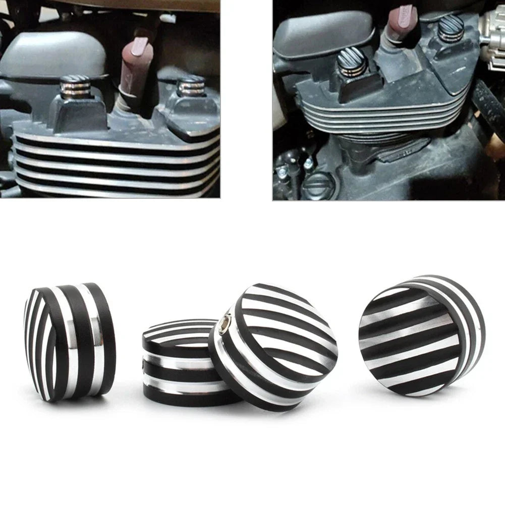 4 x Billet Machined Head Bolt Cover Caps for Triumph T120 Thruxton (2016-2023)