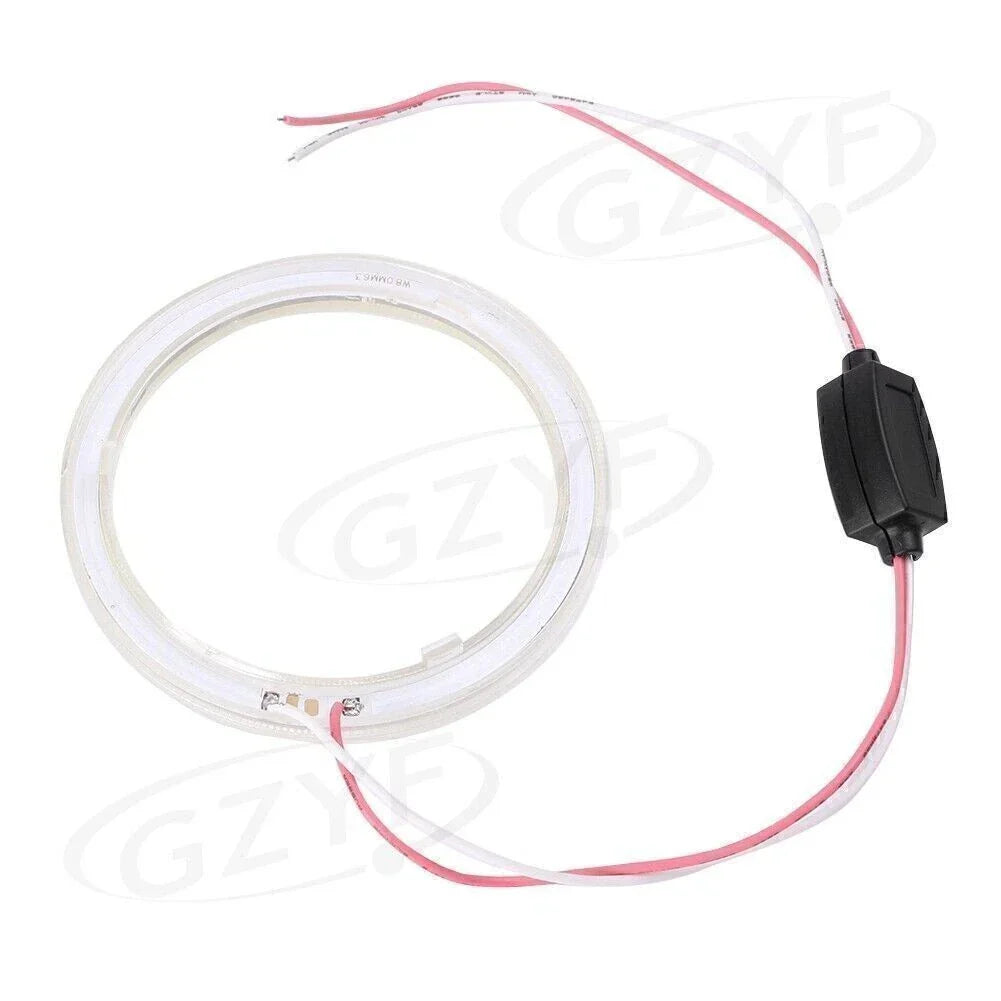 80mm 12V-24V Angel Eyes COB Halo Ring LED Headlight Bulbs for Car