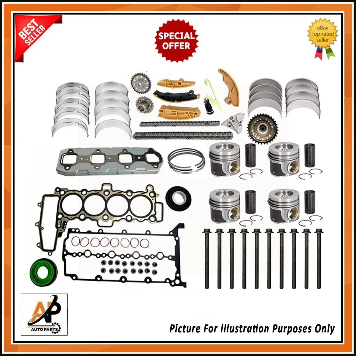 Engine Bearings Rebuild Kit for Land Rover Jaguar 2.0 Diesel (2017–2021)