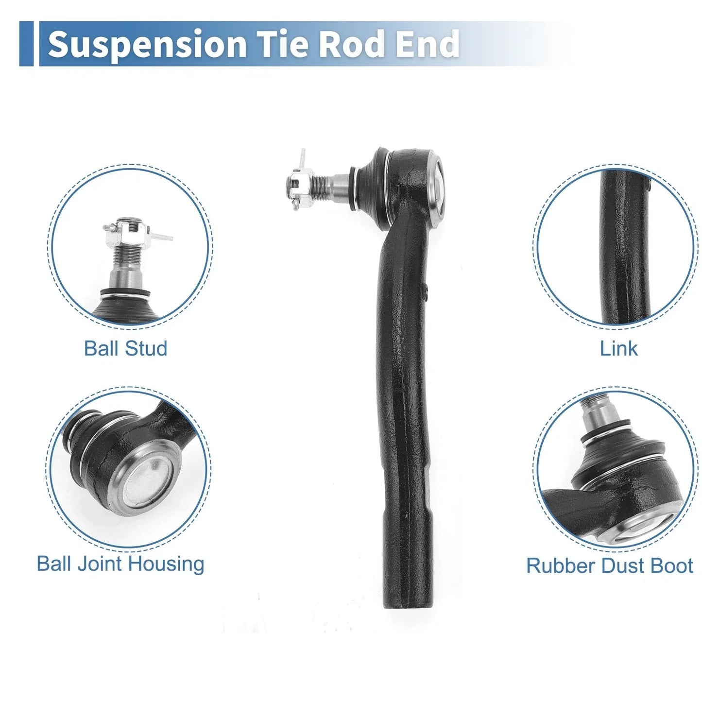 4pcs Front Inner Outer Tie Rod Ends for Toyota Solara (2004-2008)