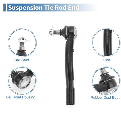4pcs Front Inner Outer Tie Rod Ends for Toyota Solara (2004-2008)