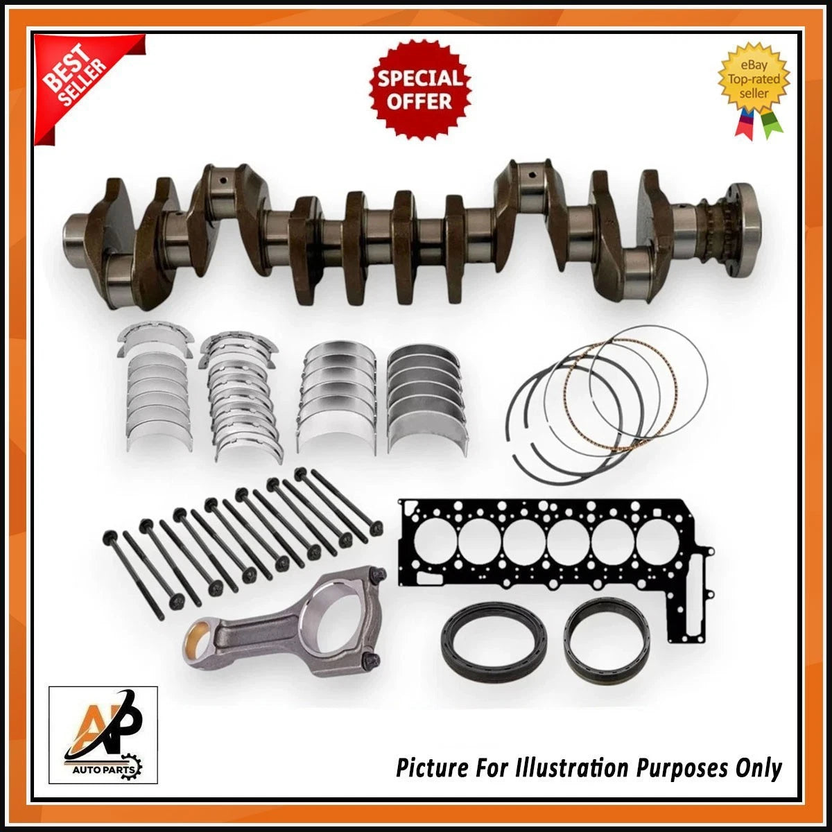 Crankshaft for BMW X4 X5 Engine Rebuild Kit 3.0D N57 (2010–2018)