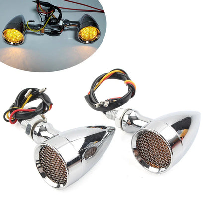 Amber LED Turn Signal Blinker Lights for Harley & Honda
