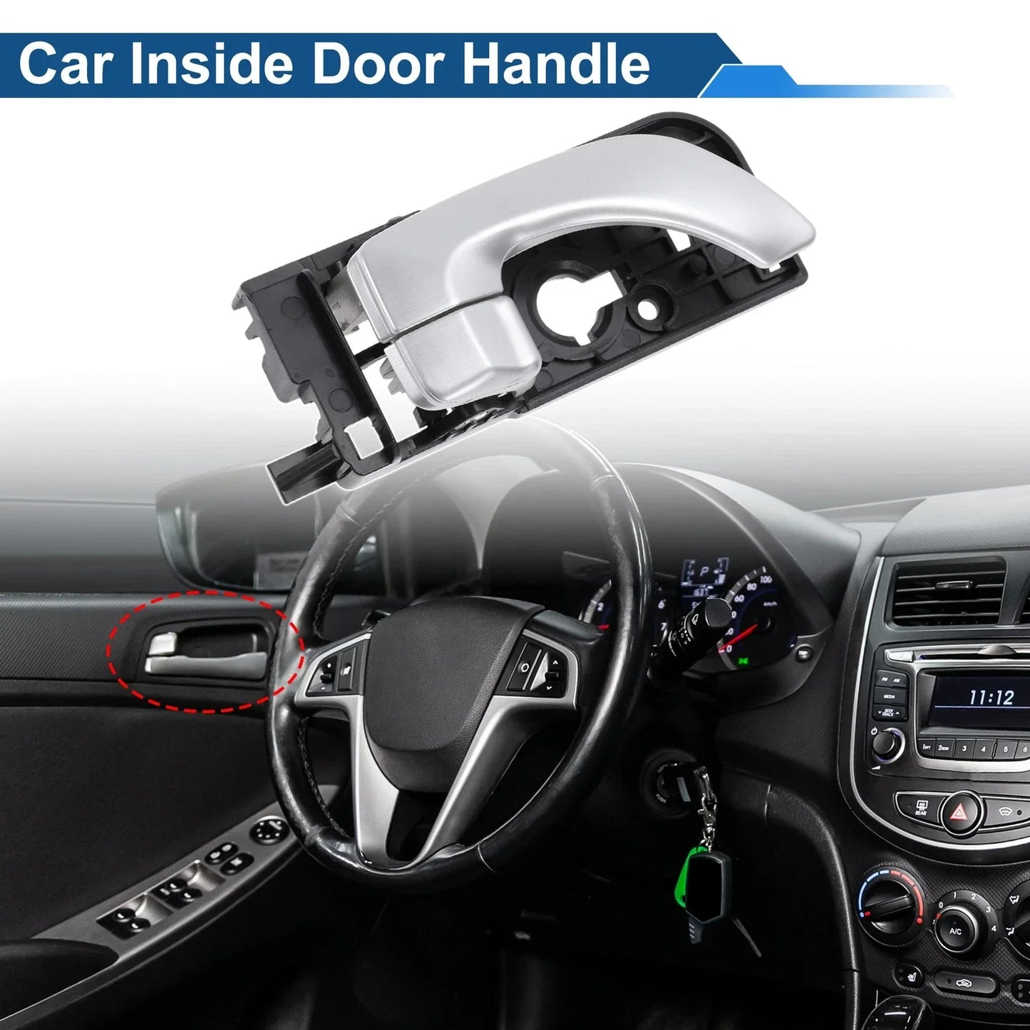 Rear Right Passenger Side Interior Door Handle for Hyundai Sonata (2011-2014)