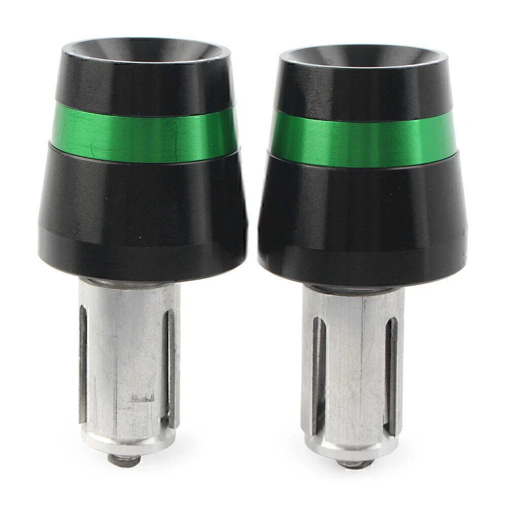 Green Handlebar Bar End Plugs for Honda CBR, CB, Yamaha YZ, YZF, Kawasaki
